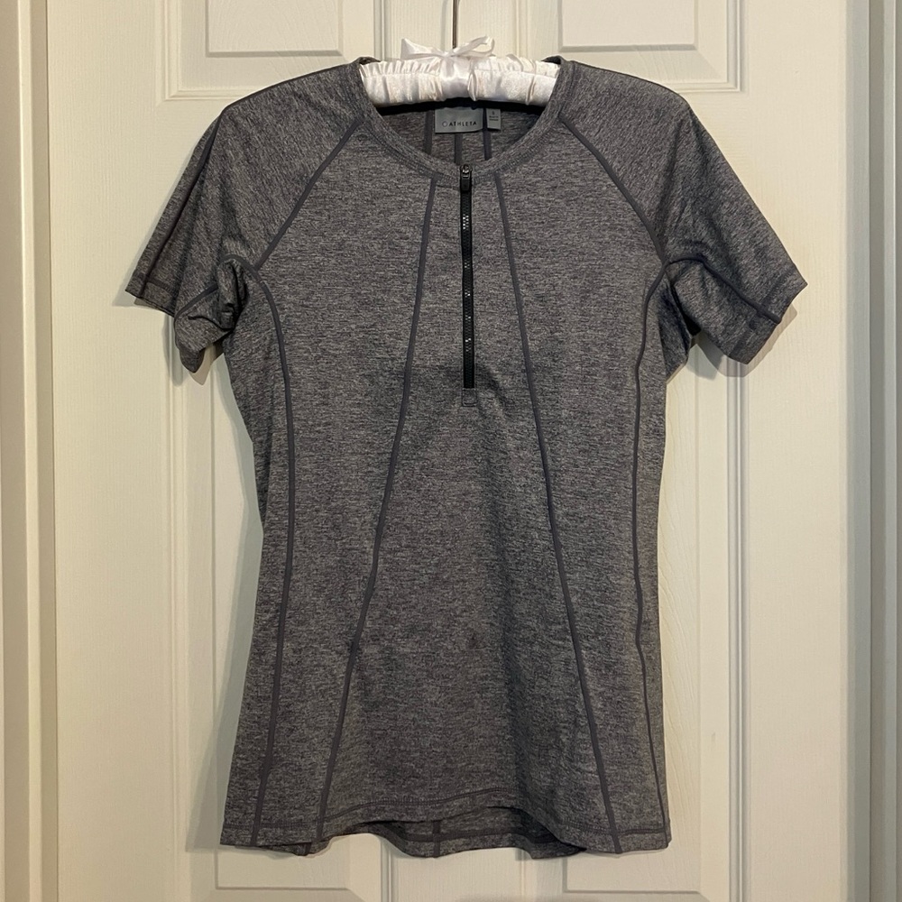 Athleta Pacifica UPF Zip Up Short-Sleeved Tee Shirt